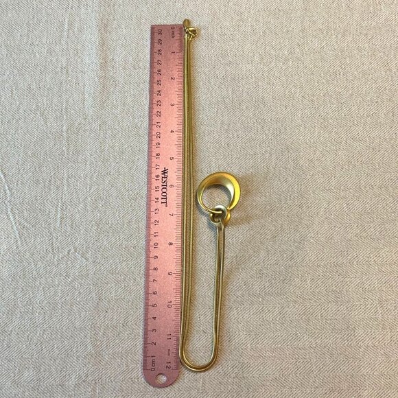 Vintage Y2K Express Gold-Tone Crescent Pendant Necklace Snake Chain 34" - Picture 11 of 11